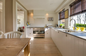 open lit kitchen