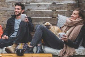 hanging out with a dog